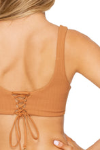 JAGGED BOMBSHELL - Tank Bralette & High Leg Banded Waist Bottom • Caramelo