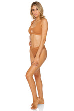 JAGGED BOMBSHELL - Tank Bralette & High Leg Banded Waist Bottom • Caramelo