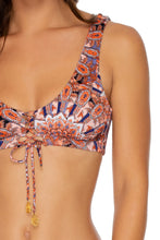 LA REINA DEL SUR - Lace Up Bralette & Banded Moderate Bottom • Multicolor