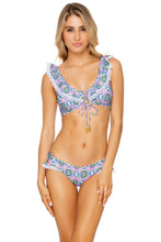 ANGEL FACE - Laced Up Ruffle Bralette & Moderate Bottom • Multicolor