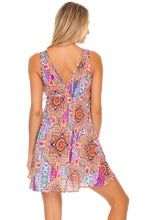 RAYANDO EL SOL - V Neck Short Dress • Multicolor