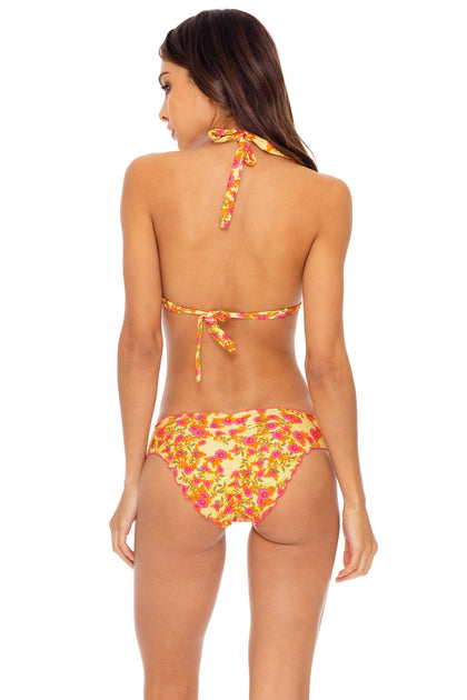 DESERT ANGEL - Triangle Halter Top & Seamless Full Ruched Back Bottom • Buttercream