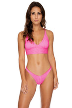 LULI BABE IN MIAMI - Cross Back Bustier Top & High Leg  Bottom • Barbie Pink