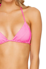 LULI BABE IN MIAMI - Triangle Top & Wavy Ruched Back  Tie Side Bottom • Barbie Pink