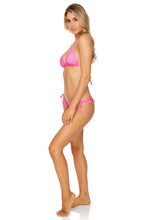 LULI BABE IN MIAMI - Triangle Top & Wavy Ruched Back  Tie Side Bottom • Barbie Pink
