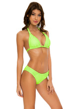 LULI BABE IN MIAMI - Triangle Halter Top & Full Bottom • Neon Lime