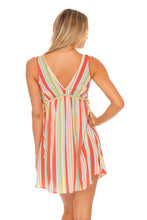PLAY TIME - V Neck Short Dress • Multi White