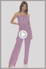 PLAY TIME - Strapless Ruffle Jumpsuit • Multi Royal