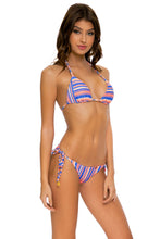PLAYTIME - Triangle Top & Wavy Ruched Back Tie Side Bottom • Multi Royal