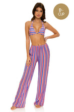 PLAY TIME - Triangle Halter Top & Flare Bottom Pants • Multi Royal