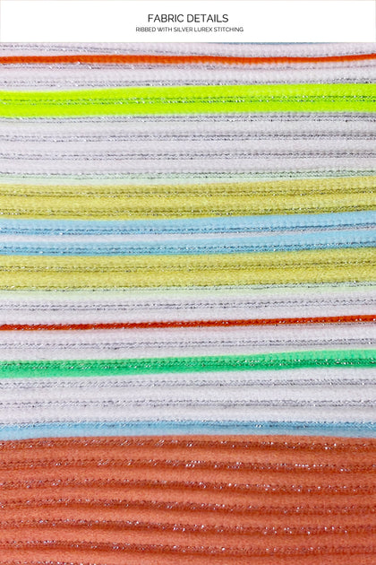 PLAY TIME - Triangle Halter Top & Full Bottom • Multi White