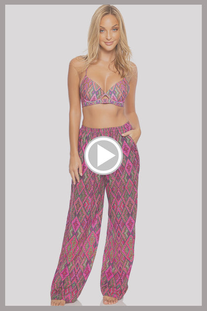 VAMOS A CABOS - Underwire Top & Flare Bottom Pants • Multicolor