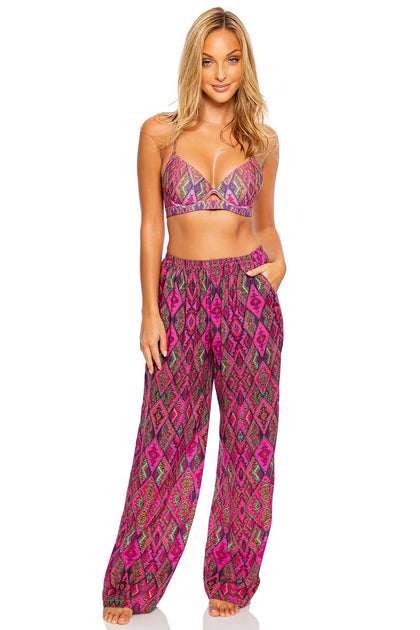 VAMOS A CABOS - Underwire Top & Flare Bottom Pants • Multicolor