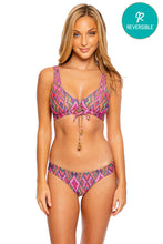 VAMOS A CABOS - Lace Up Bralette & Seamless Wavy Ruched Back Bottom • Multicolor