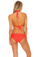 LAST FLING - Triangle Halter Top & Drawstring Side Full Bottom • Red Hot