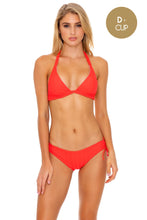 LAST FLING - Triangle Halter Top & Drawstring Side Full Bottom • Red Hot