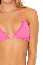 BACHELORETTE AND HER BABES - Triangle Top & Wavy Ruched Back Tie Side Bottom • Party Pink