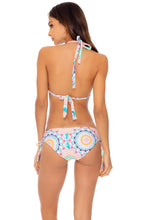 CARIBBEAN KISSES - Triangle Halter Top & Drawstring Side Full Bottom • Multicolor