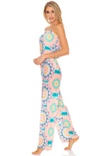 CARIBBEAN KISSES - Strapless Ruffle Jumpsuit • Multicolor