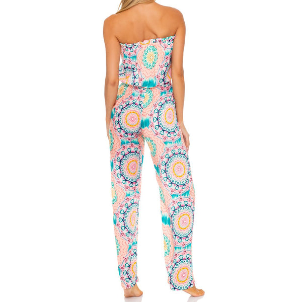 CARIBBEAN KISSES - Strapless Ruffle Jumpsuit