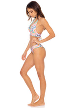 CARIBBEAN KISSES - Cross Back Bustier Top & Seamless Wavy Ruched Back Bottom • Multicolor