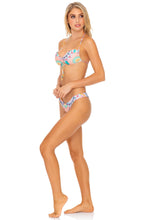 CARIBBEAN KISSES - Bandeau Top & Tab Side High Leg Bottom • Multicolor