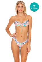 CARIBBEAN KISSES - Bandeau Top & Tab Side High Leg Bottom • Multicolor