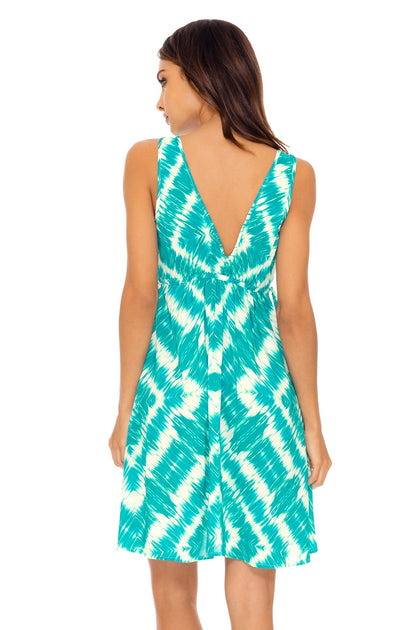 MERMAID WISHES - V Neck Short Dress • Multicolor