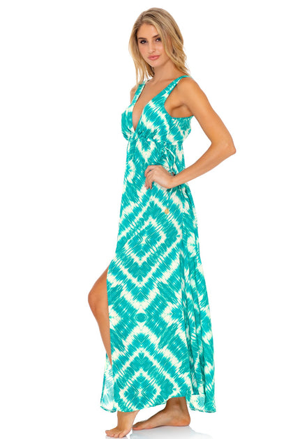 MERMAID WISHES - V Neck Long Dress • Multicolor