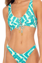 MERMAID WISHES - Lace Up Bralette & High Leg  Bottom • Multicolor