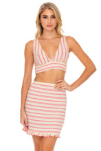 CHAMPAGNE POP - Deep V Band Crop Top & Ruffle Tube Skirt • Rose