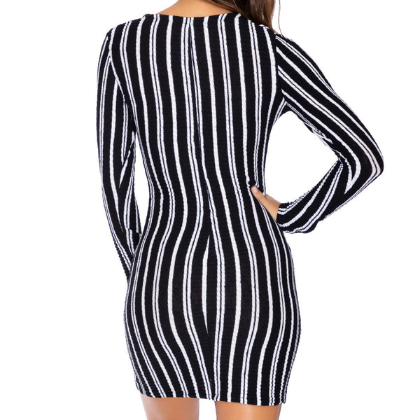 CHAMPAGNE POP - Deep V Laced Up Short Dress