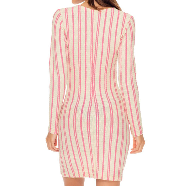 CHAMPAGNE POP - Deep V Laced Up Short Dress