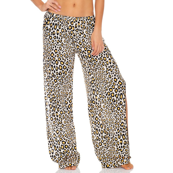 Wild Side Bralette Bikini Top & Wide-Leg Pant - Leopard – Luli Fama