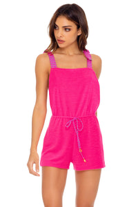 GLOW BABY GLOW - Adjustable Shorts Romper • Pink