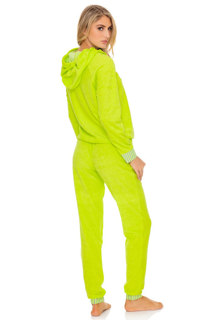 GLOW BABY GLOW - Hoodie Cut Out Jacket & Jogger Pants • Lime