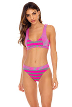 TIME TO FIESTA - Tank Bralette & High Leg Banded Waist Bottom • Neon Pink