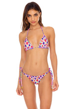 PINK LAGOON - Triangle Top & Wavy Ruched Back Tie Side Bottom • Multicolor