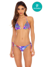 PINK LAGOON - Triangle Top & Wavy Ruched Back Tie Side Bottom • Multicolor