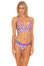 PINK LAGOON - Cross Back Bustier Top & Banded Full Bottom • Multicolor