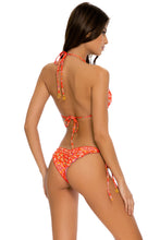 CALYPSO - Triangle Top & Wavy Ruched Back Tie Side Bottom • Rojo