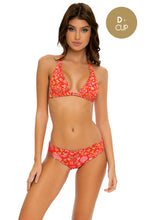 CALYPSO - Triangle Halter Top & Full Bottom • Rojo