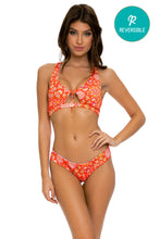 CALYPSO - Bralette Top & Seamless Wavy Ruched Back Bottom • Rojo