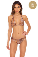 SAFARI DREAMS - Triangle Halter Top & Seamless Full Ruched Back Bottom • Brown