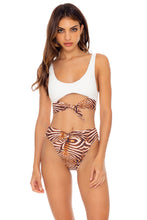 SAFARI DREAMS - Tie Front Tank Top & High Leg Tie Front Bottom • Brown