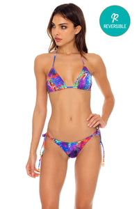 ISLA HOLBOX - Triangle Top & Wavey Ruched Back Tie Side Bottom • Multicolor