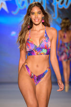 ISLA HOLBOX - Cross Back Bustier Top & High Leg Brazilian Bottom • Multicolor Runway