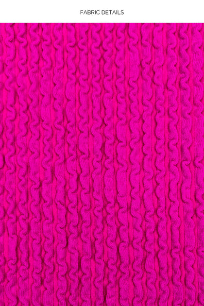 PURA CURIOSIDAD - Triangle Top & Seamless Wavy Ruched Back Tie Side Bottom • Kiss Me Pink