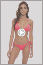 PURA CURIOSIDAD - Triangle Top & Wavy Ruched Back Tie Side Bottom • Guava