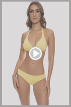 PURA CURIOSIDAD - Triangle Halter Top & Seamless Full Ruched Back Bottom • Sun Rays